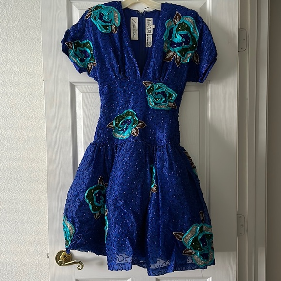 Vintage Naeem Kahn Riazee Lillie Rubin Beaded Silk Dress
